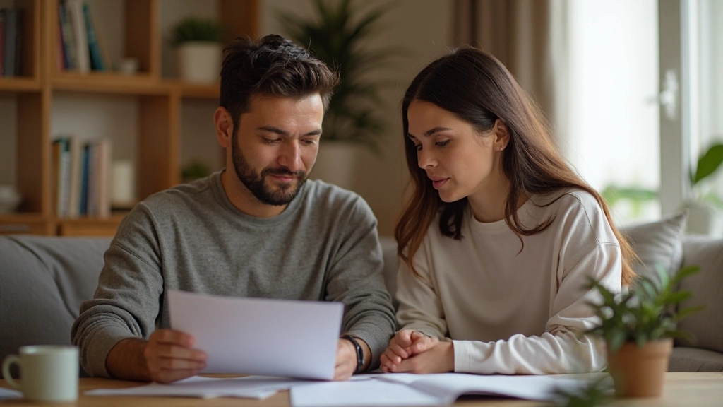 Родители обсуждают финансовые планы с помощью диаграммы